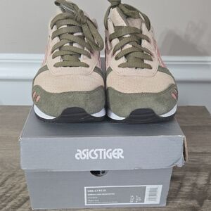 Asics TIGER Gel-Lyte III Olive and Pink-Women's Sneakers